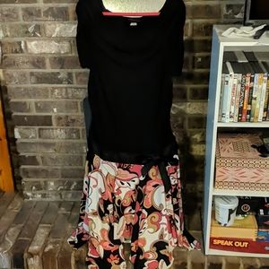 Paisley handkerchief, dropped waist dress